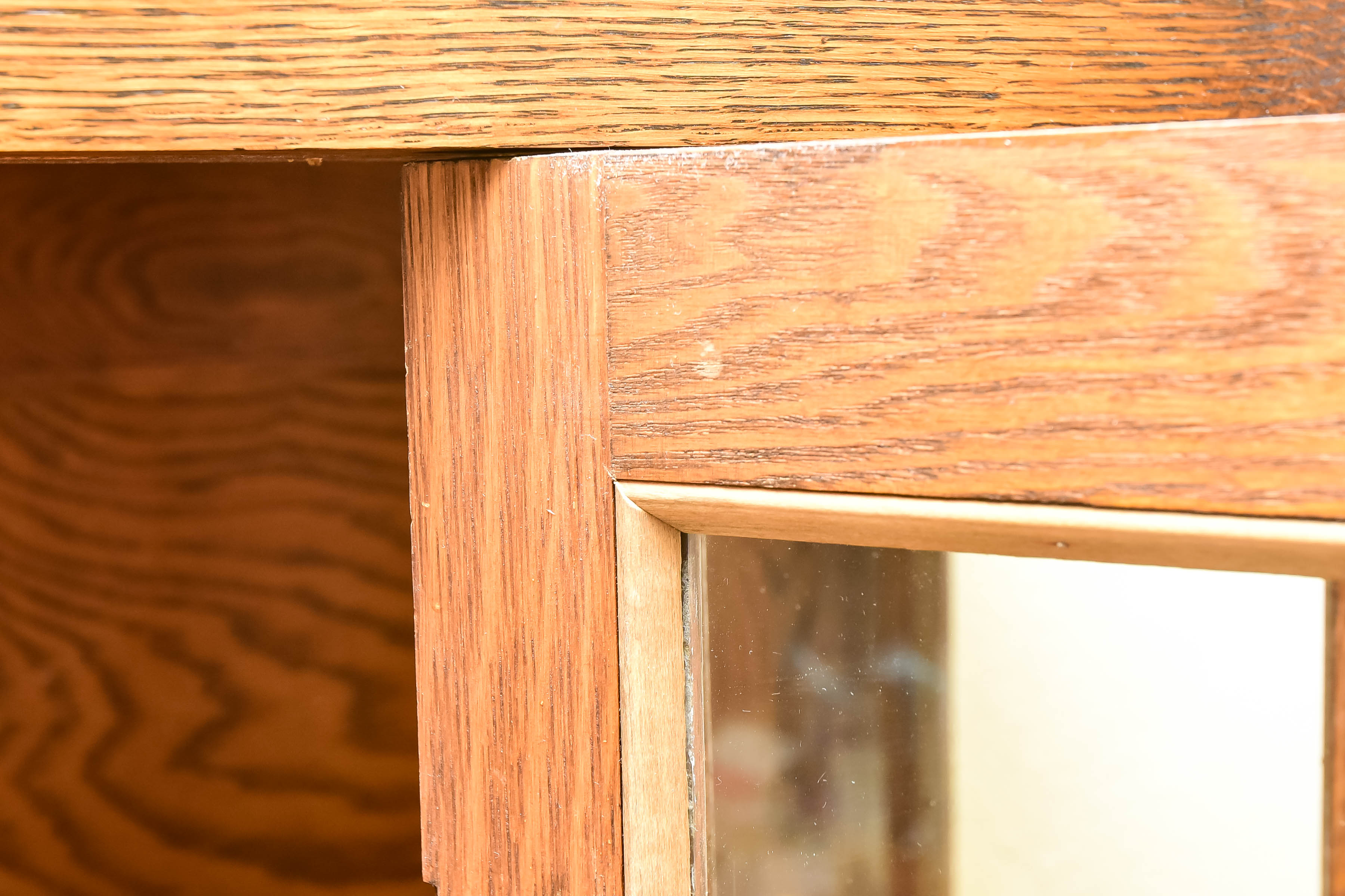 Vintage Oak Vitrine Cabinet