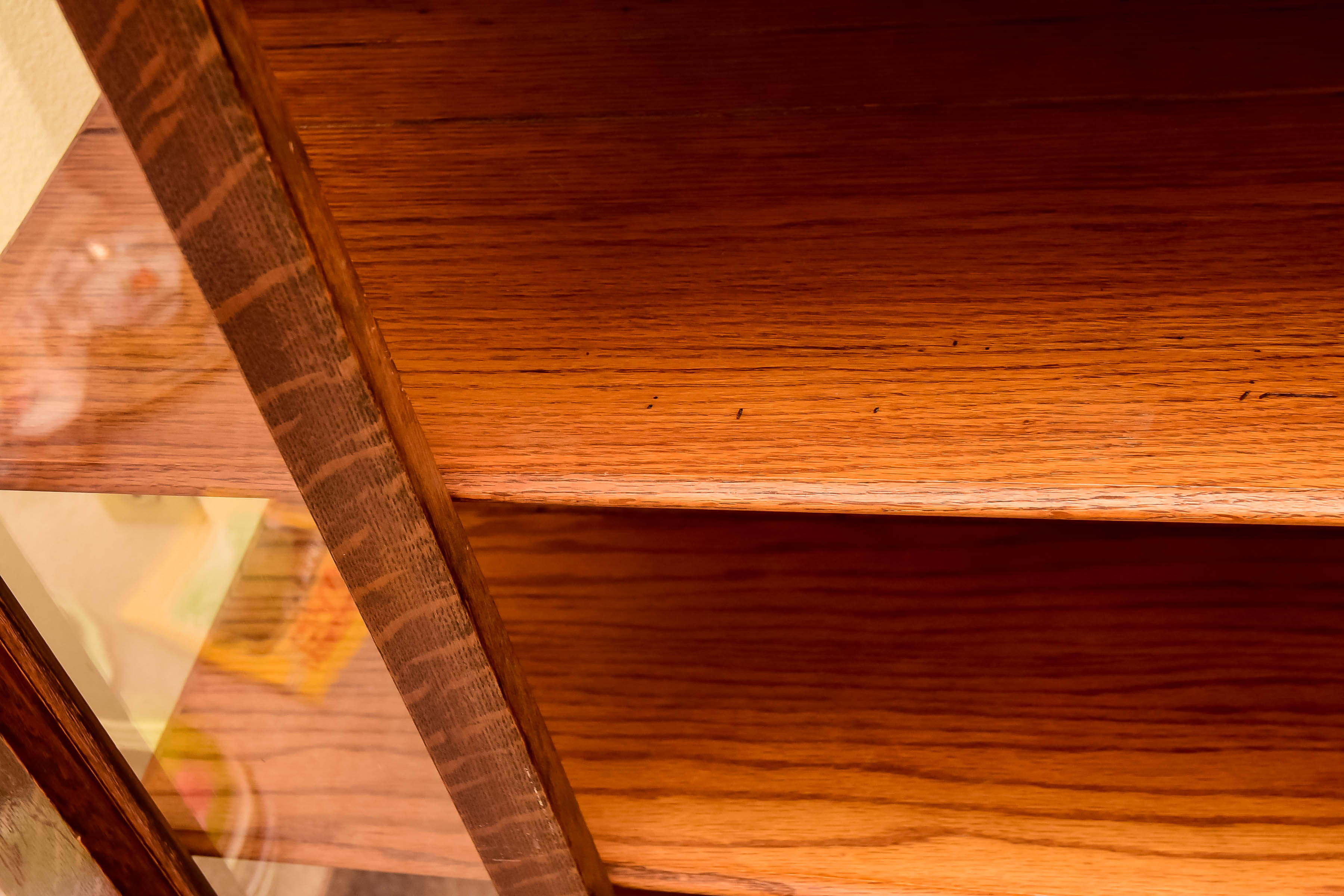 Vintage Oak Vitrine Cabinet