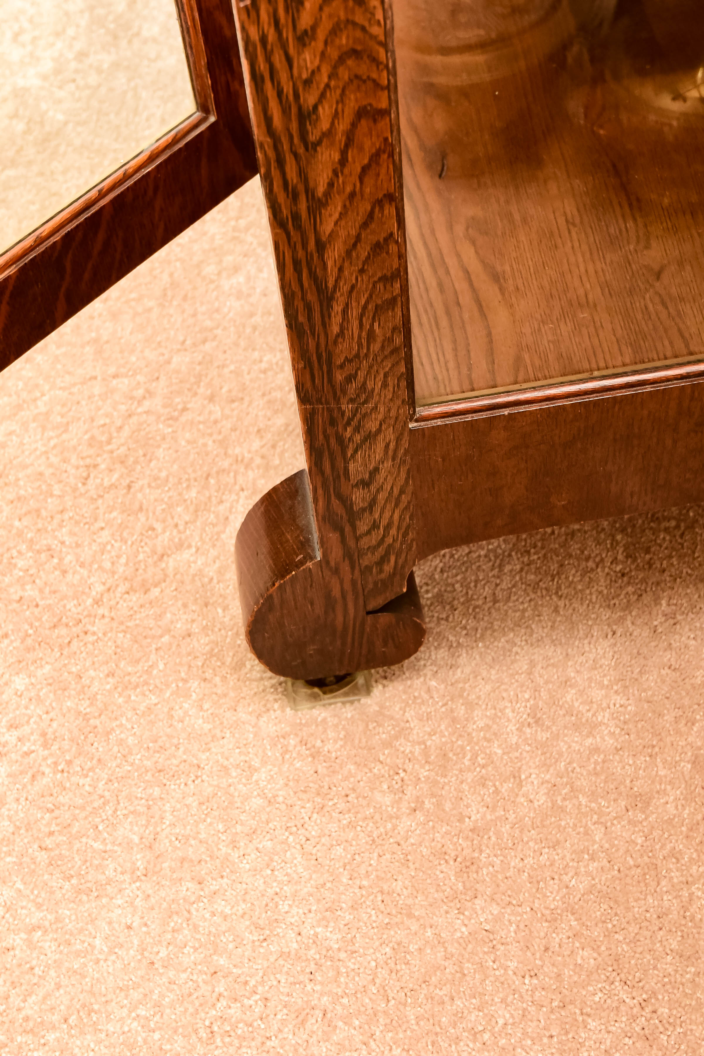 Vintage Oak Vitrine Cabinet
