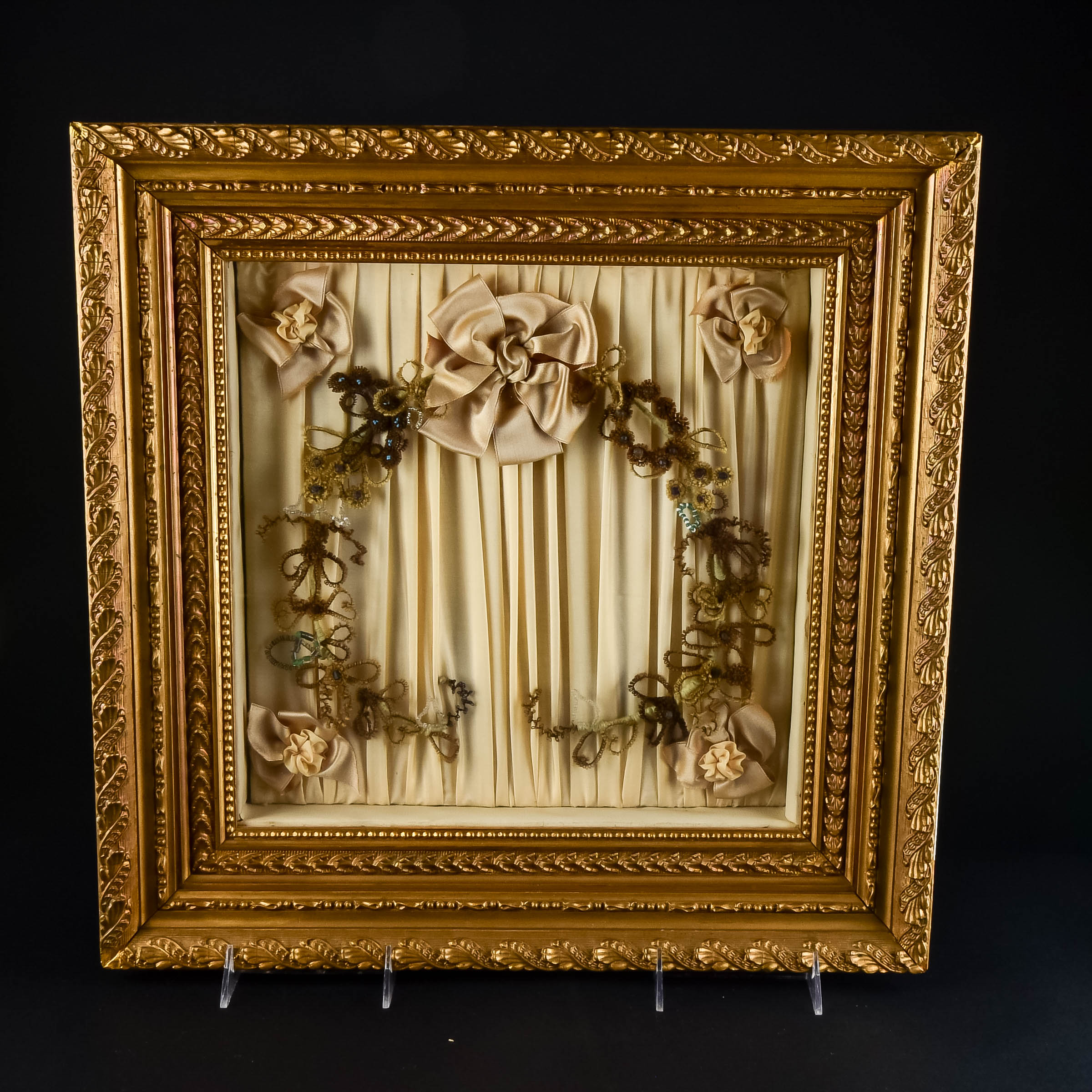 Antique Victorian Mourning Hair Wreath