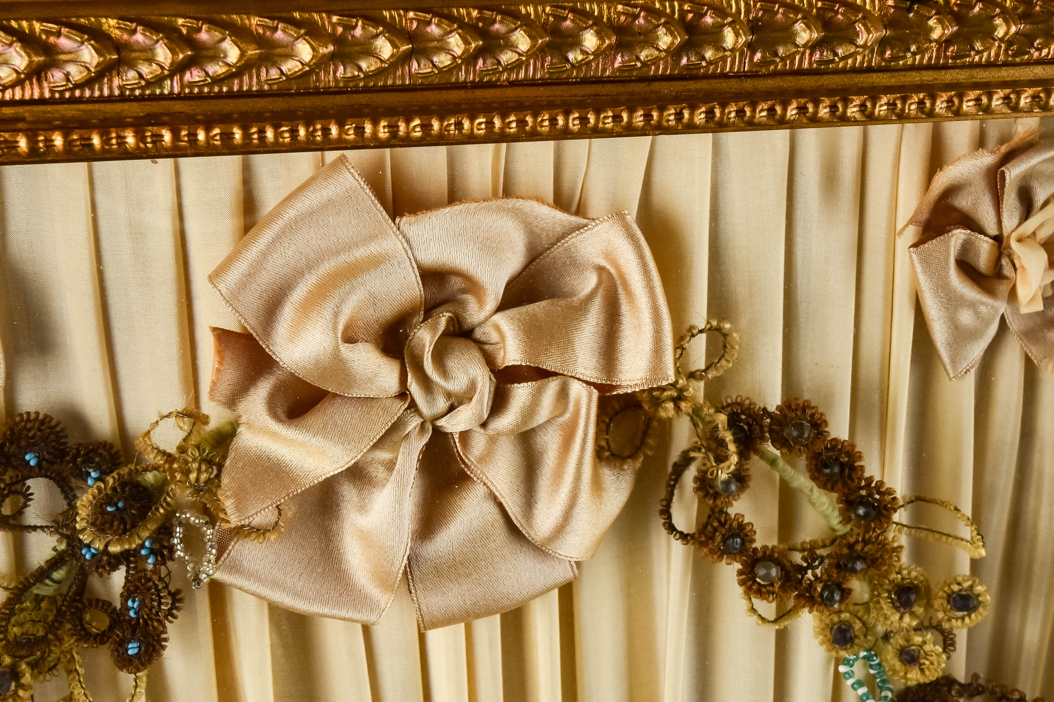 Antique Victorian Mourning Hair Wreath