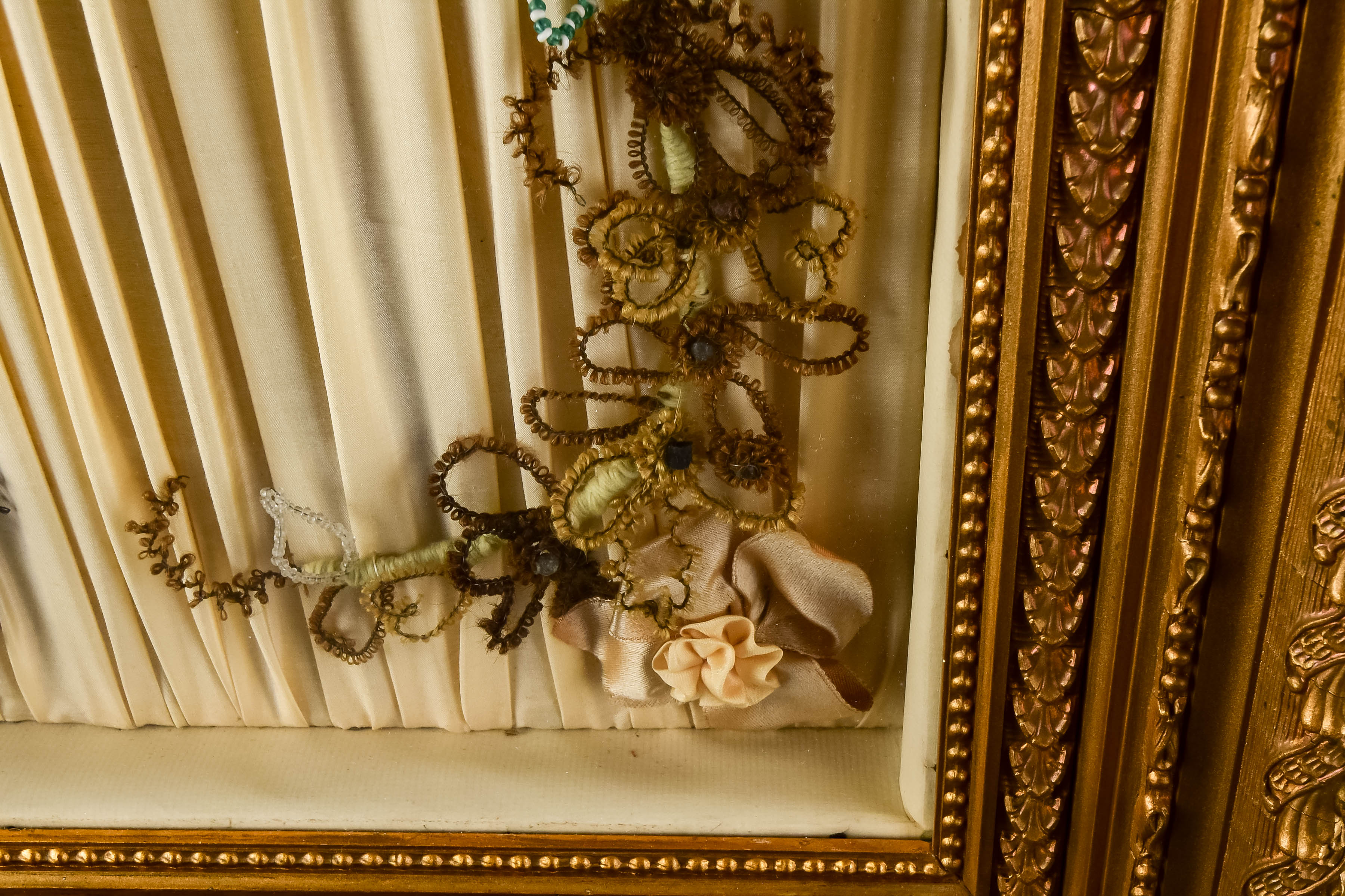 Antique Victorian Mourning Hair Wreath