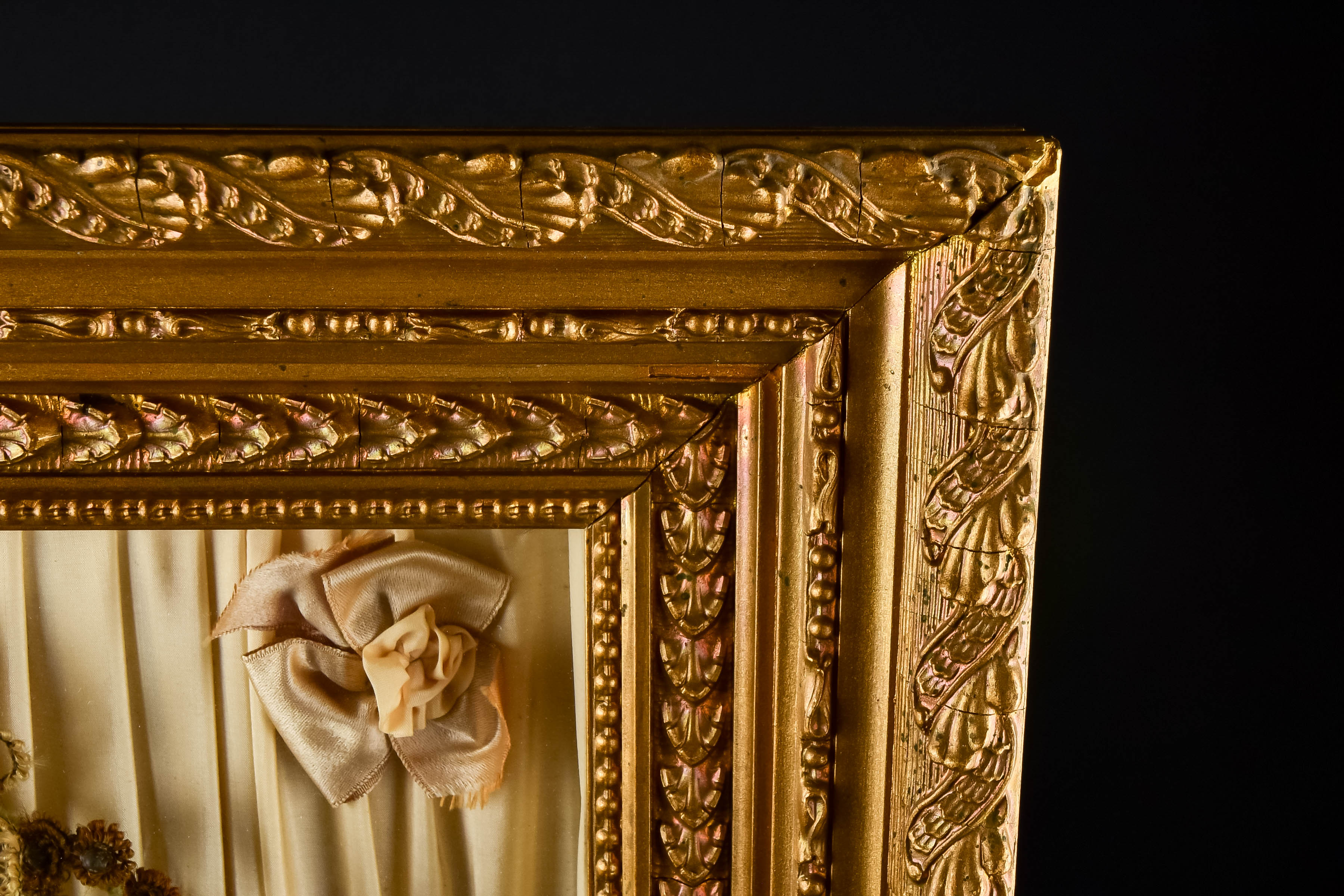 Antique Victorian Mourning Hair Wreath