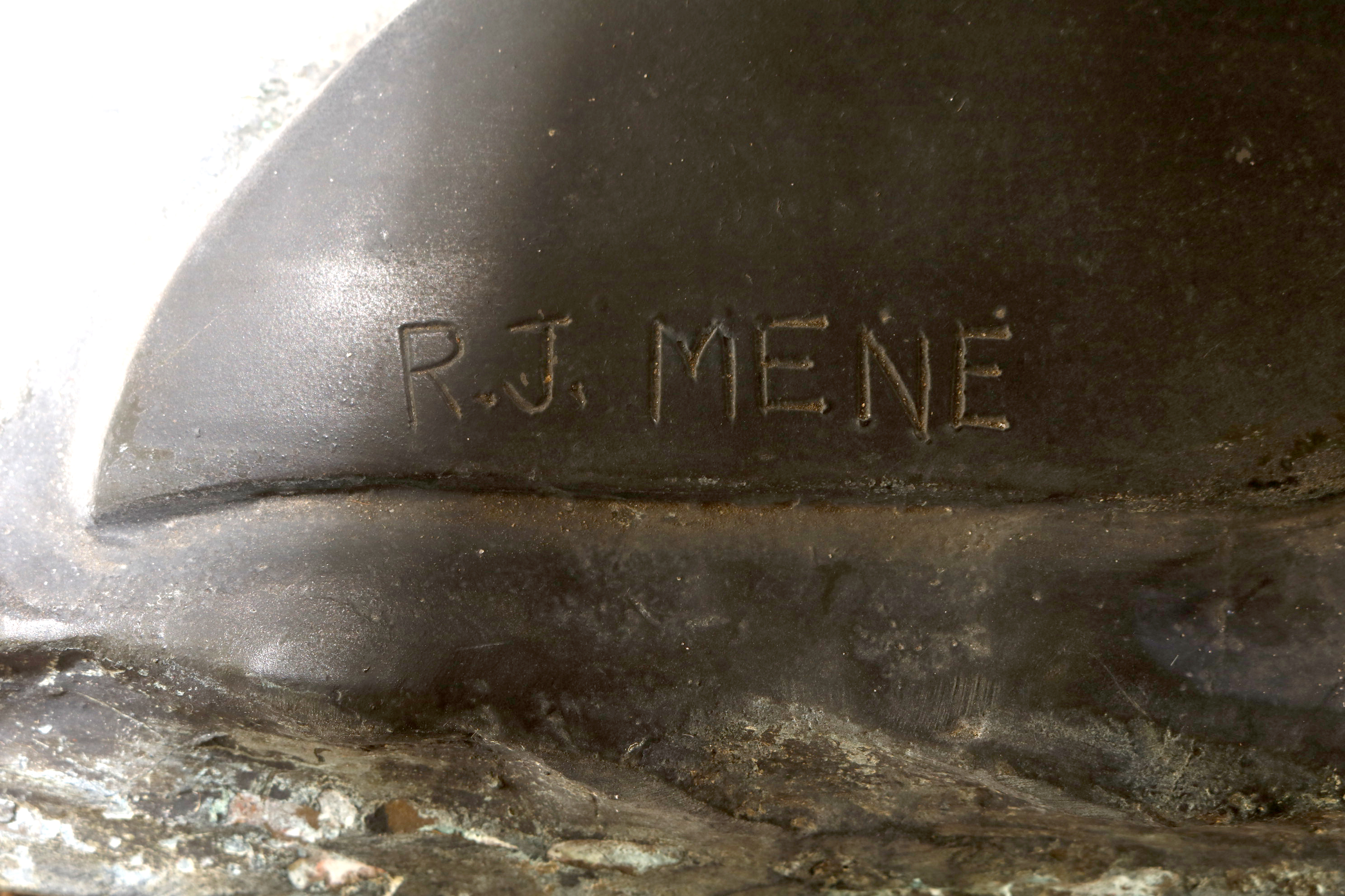 Signed Bronze Dolphin and Glass Coffee Table