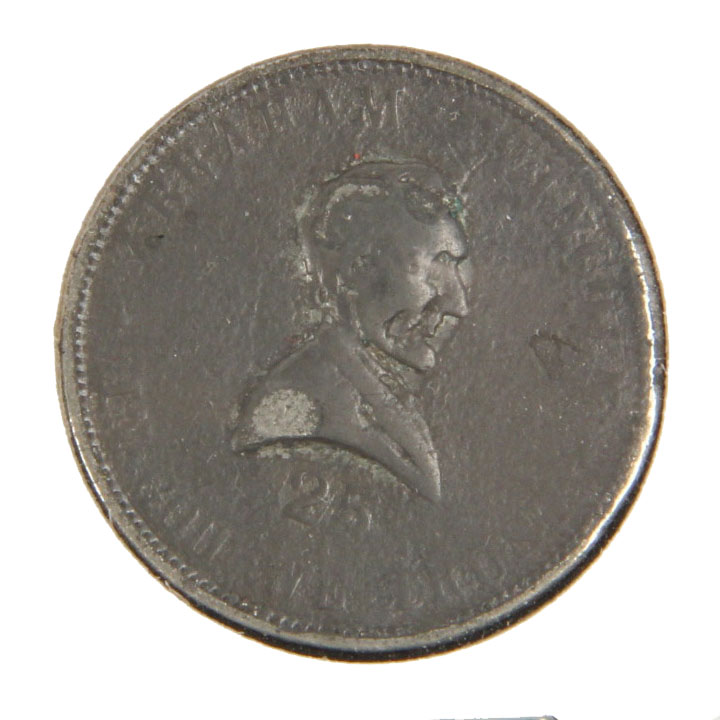 1864 Abraham Lincoln 25 Cent Election Token