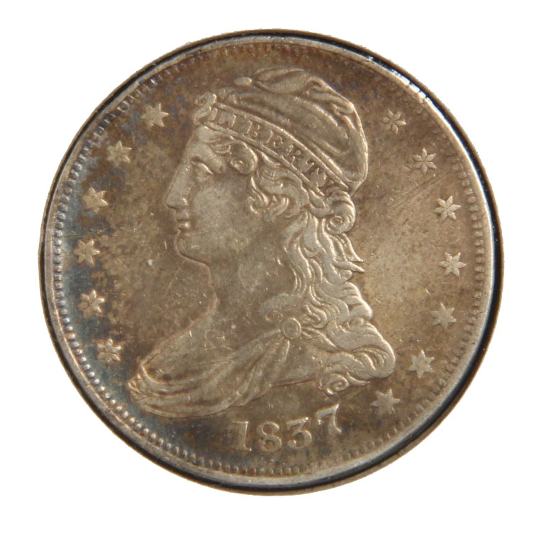 1837 Capped Bust Silver Half Dollar VF