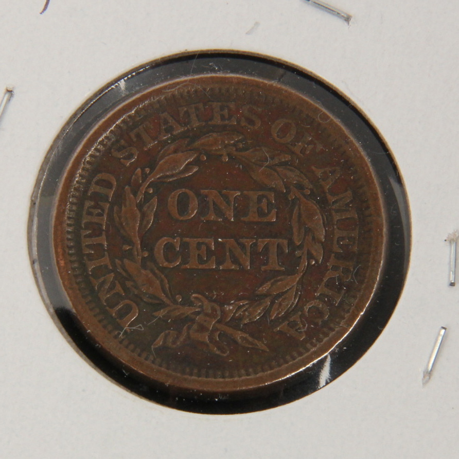 Pair of 1854 Braided Hair Liberty Copper Cents VF