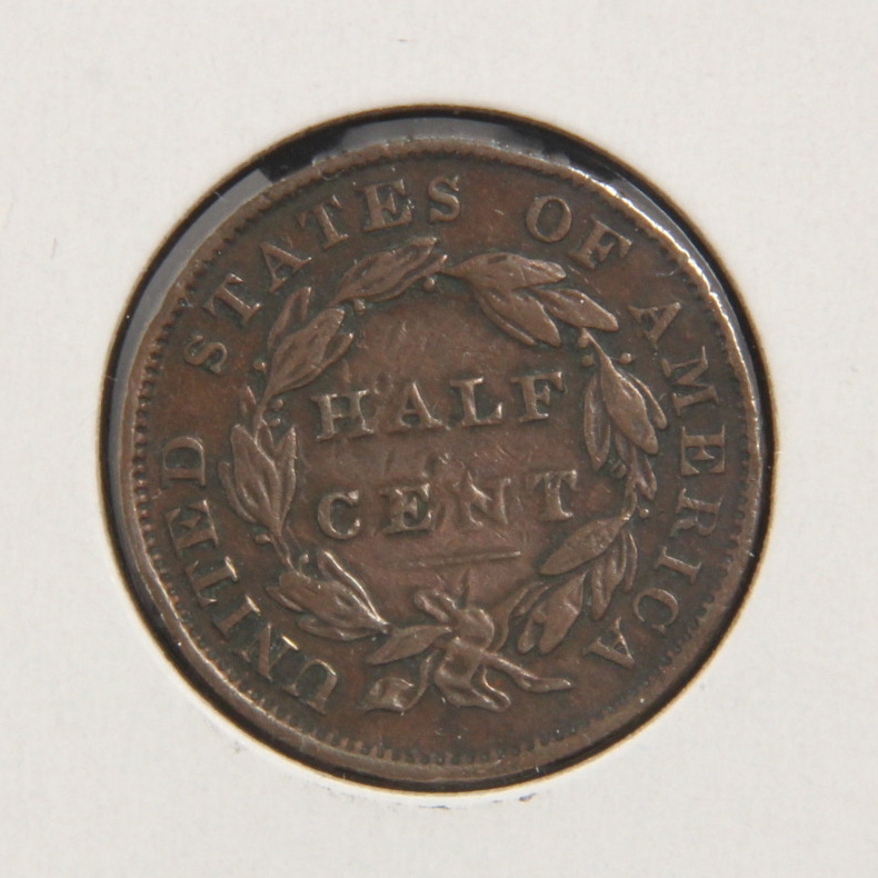 1834 Classic Head Copper Half Cent VF