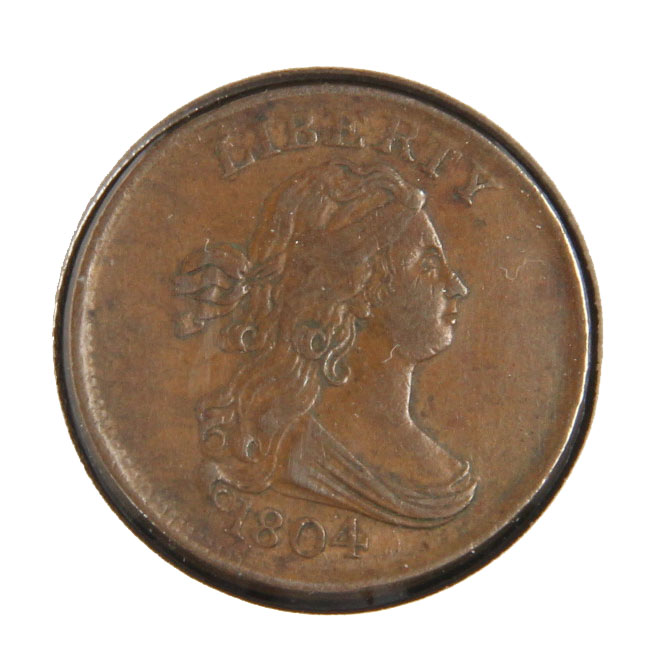 1804 Draped Bust Copper Half Cent VF