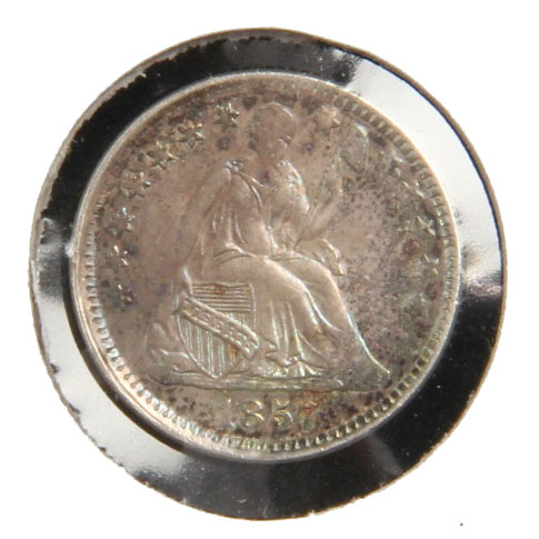 1857 Seated Liberty Silver Half Dime AU