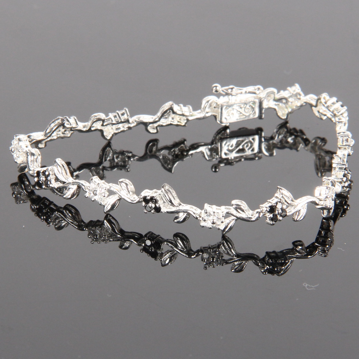 Pair of Sterling Silver, Imitation Gemstone Bracelets