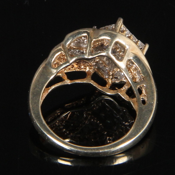 10K Yellow Gold Invisible Set 1.00 CTW Diamond Ring