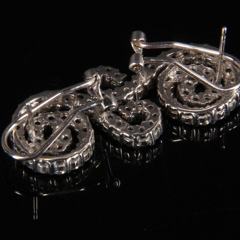 14K White Gold 1.50 CTW Diamond Earrings