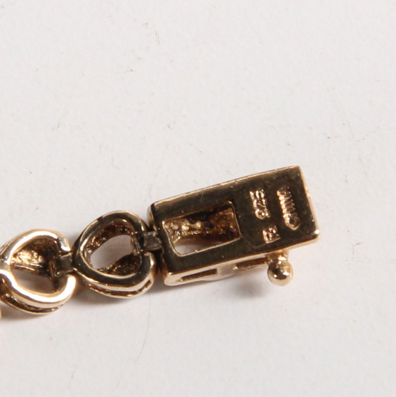 Sterling Silver Gold Plated Diamond and Garnet Bracelet