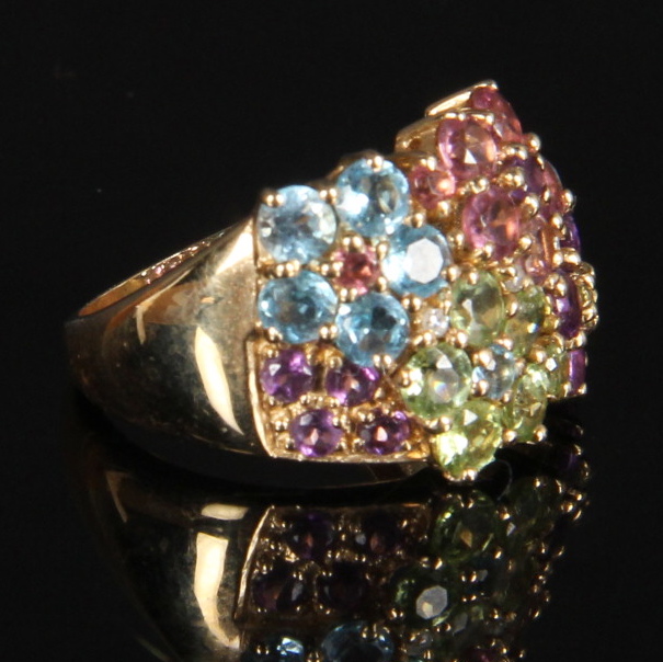 10K Yellow Gold Natural Gemstone Ring