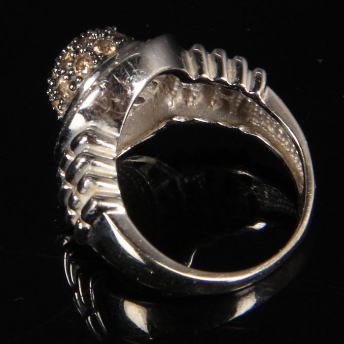 10K White Gold Chocolate and White Diamond Ring