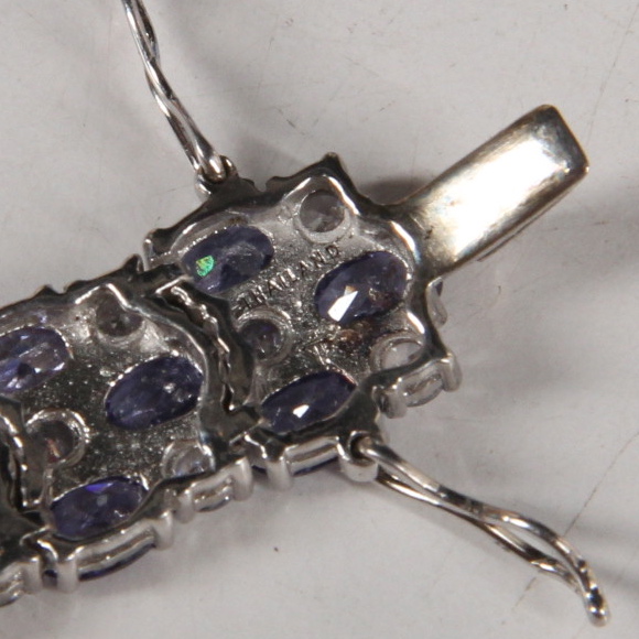 Sterling Silver Faux Tanzanite and Diamond Bracelet