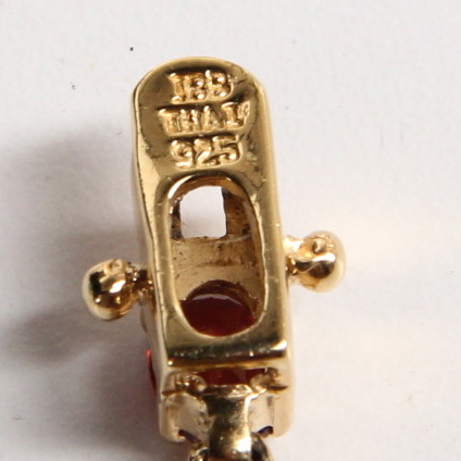 Gold Plated Sterling Bracelet with Garnets and Opals