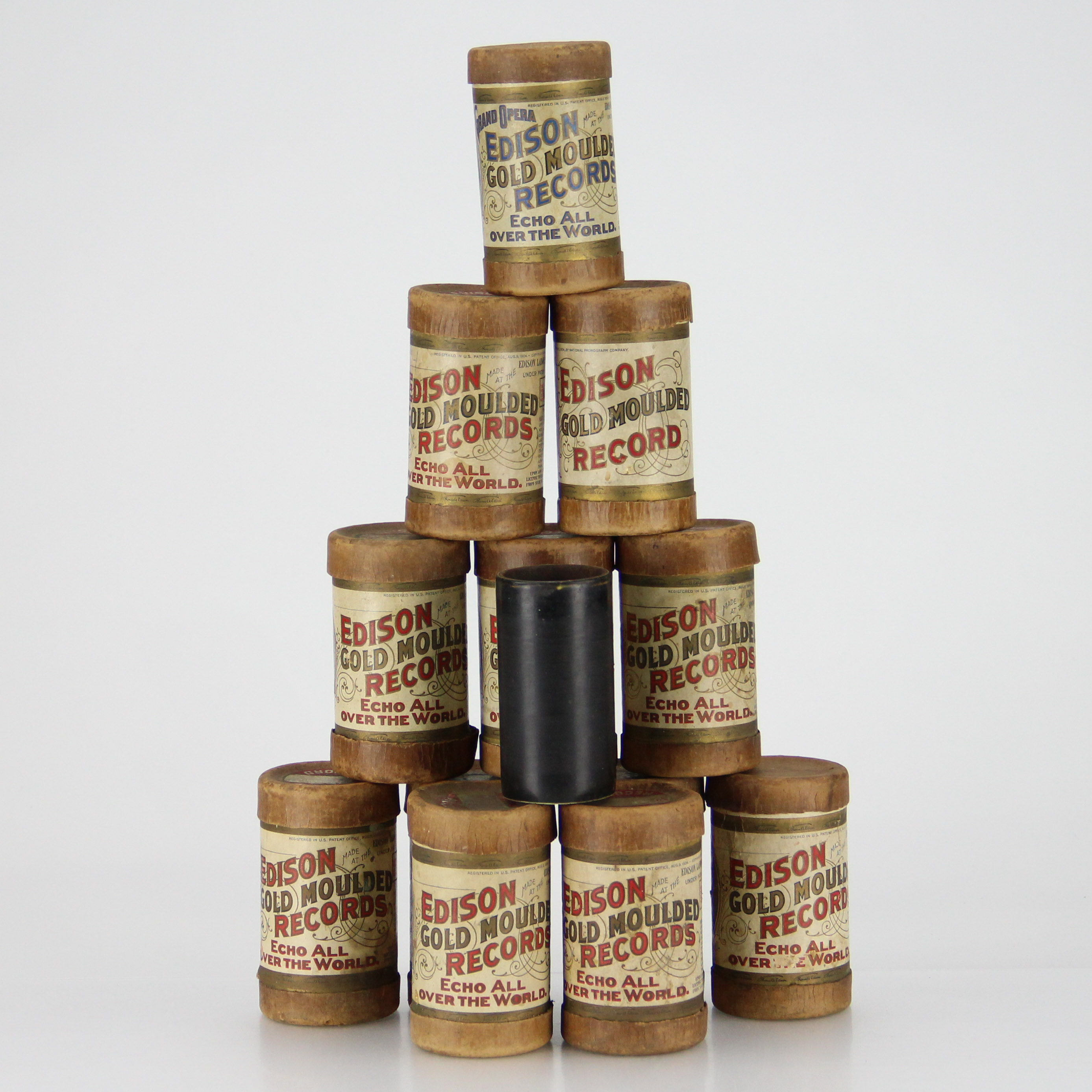 Edison Gold Moulded Phonograph Cylinders