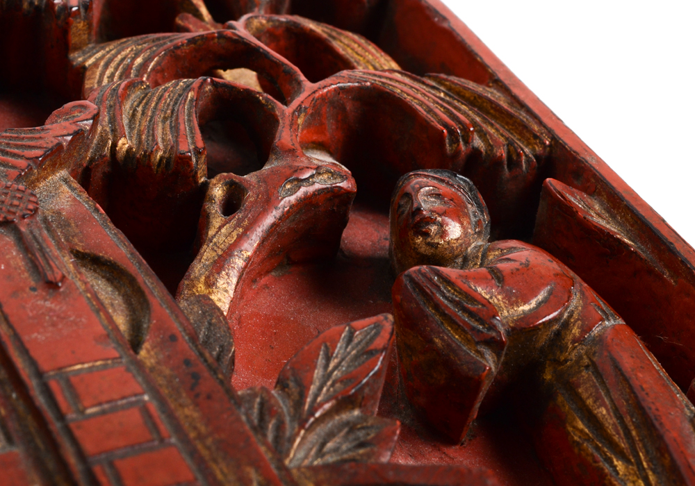 Antique Chinese Carved Wall Plaque