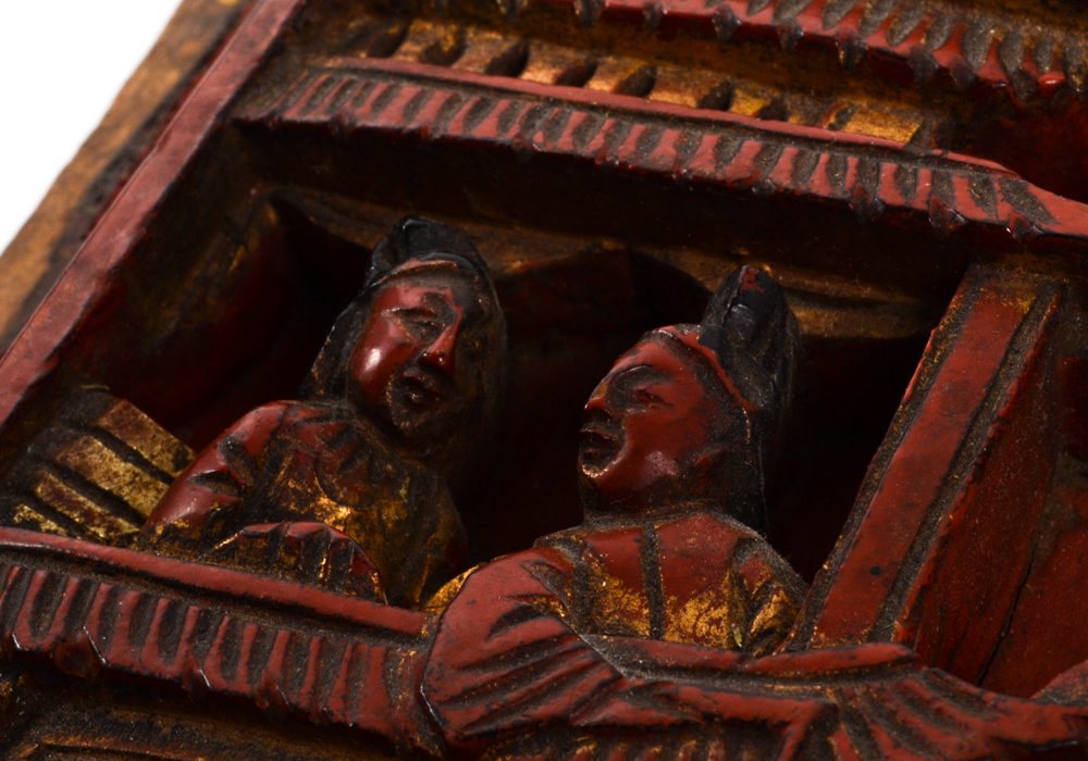 Antique Chinese Carved Wall Plaque