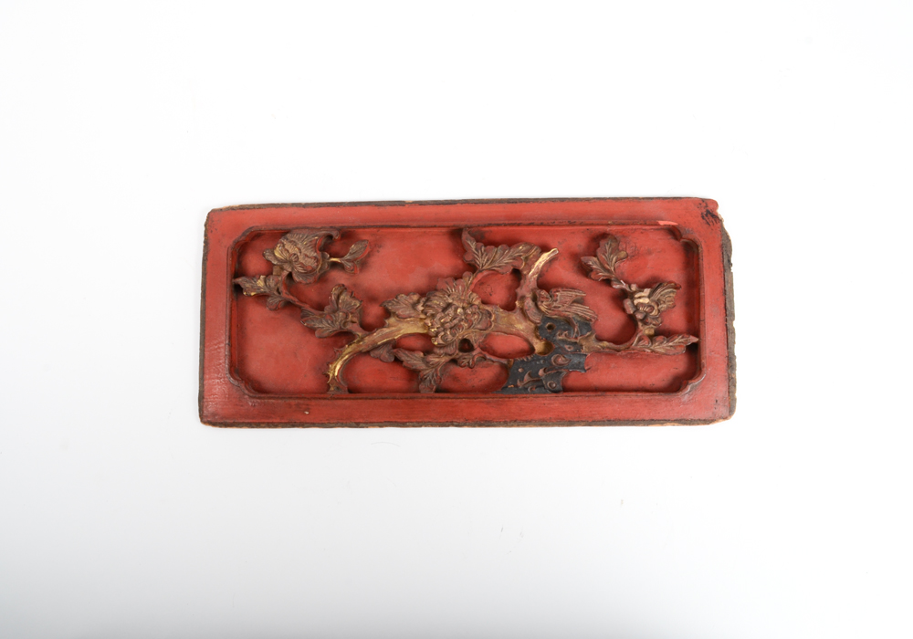 Antique Chinese Carved Wall Plaque