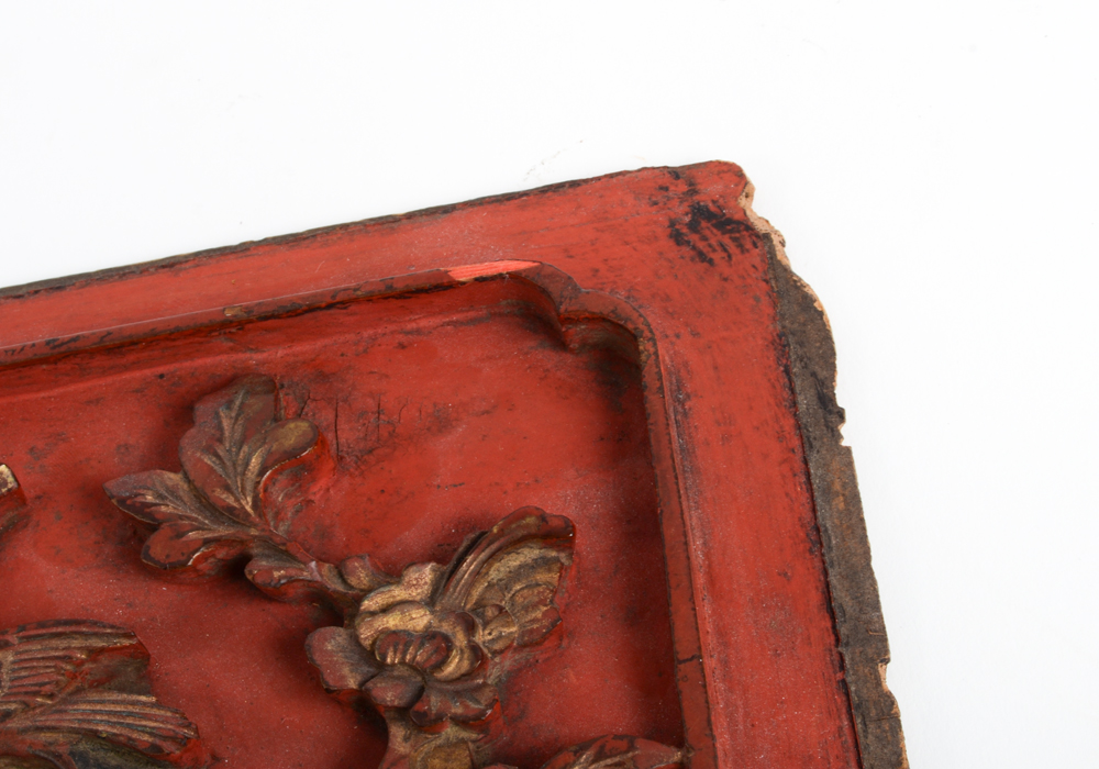 Antique Chinese Carved Wall Plaque