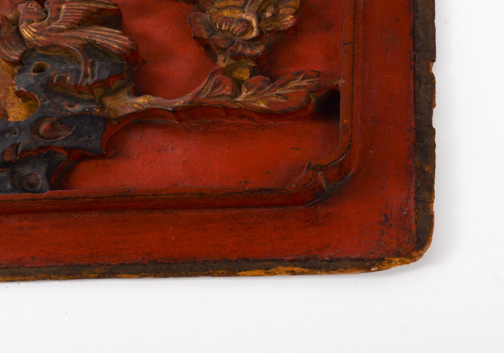 Antique Chinese Carved Wall Plaque