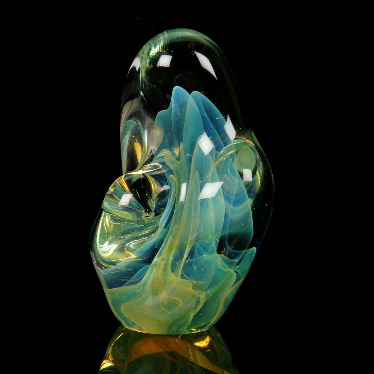 Signed Gilbert C. Johnson Art Glass Paperweight