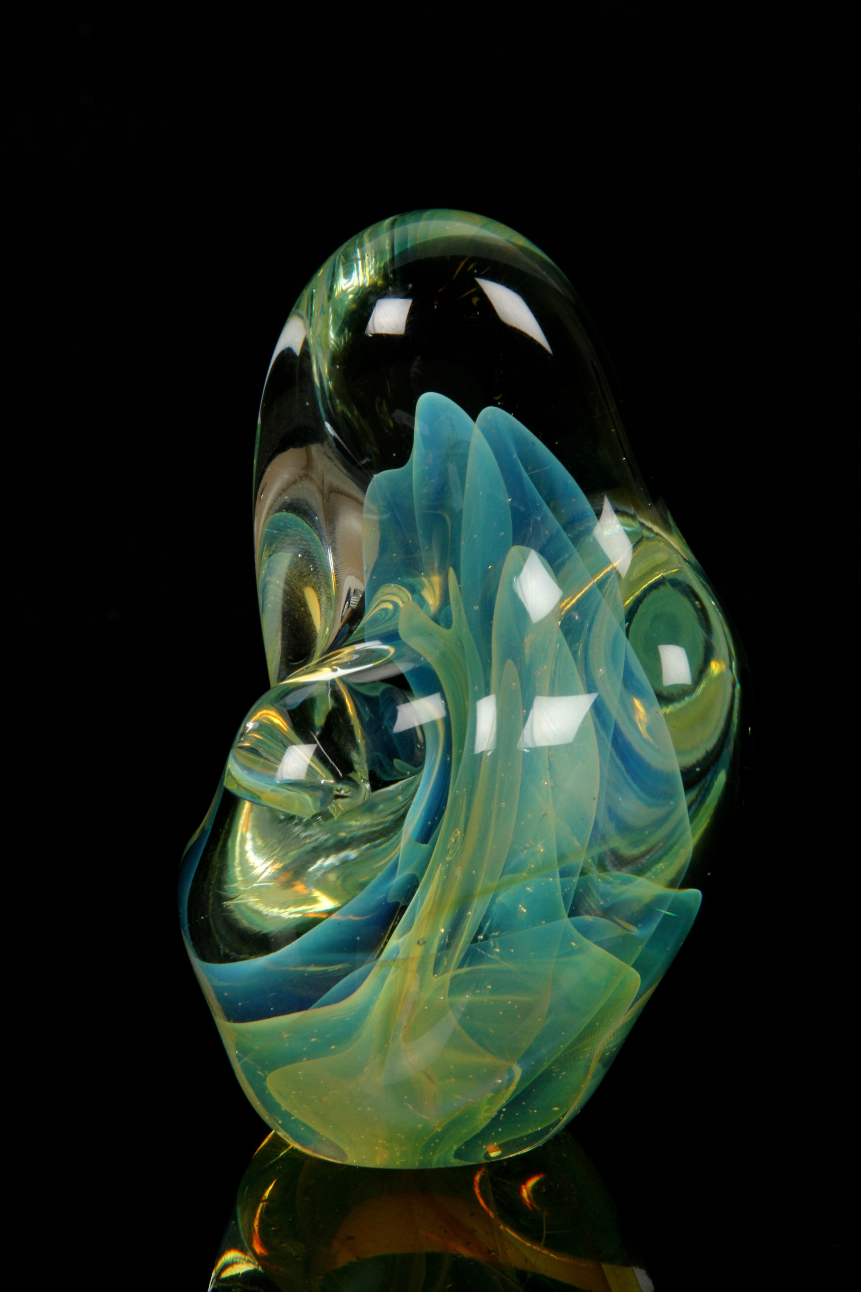 Signed Gilbert C. Johnson Art Glass Paperweight