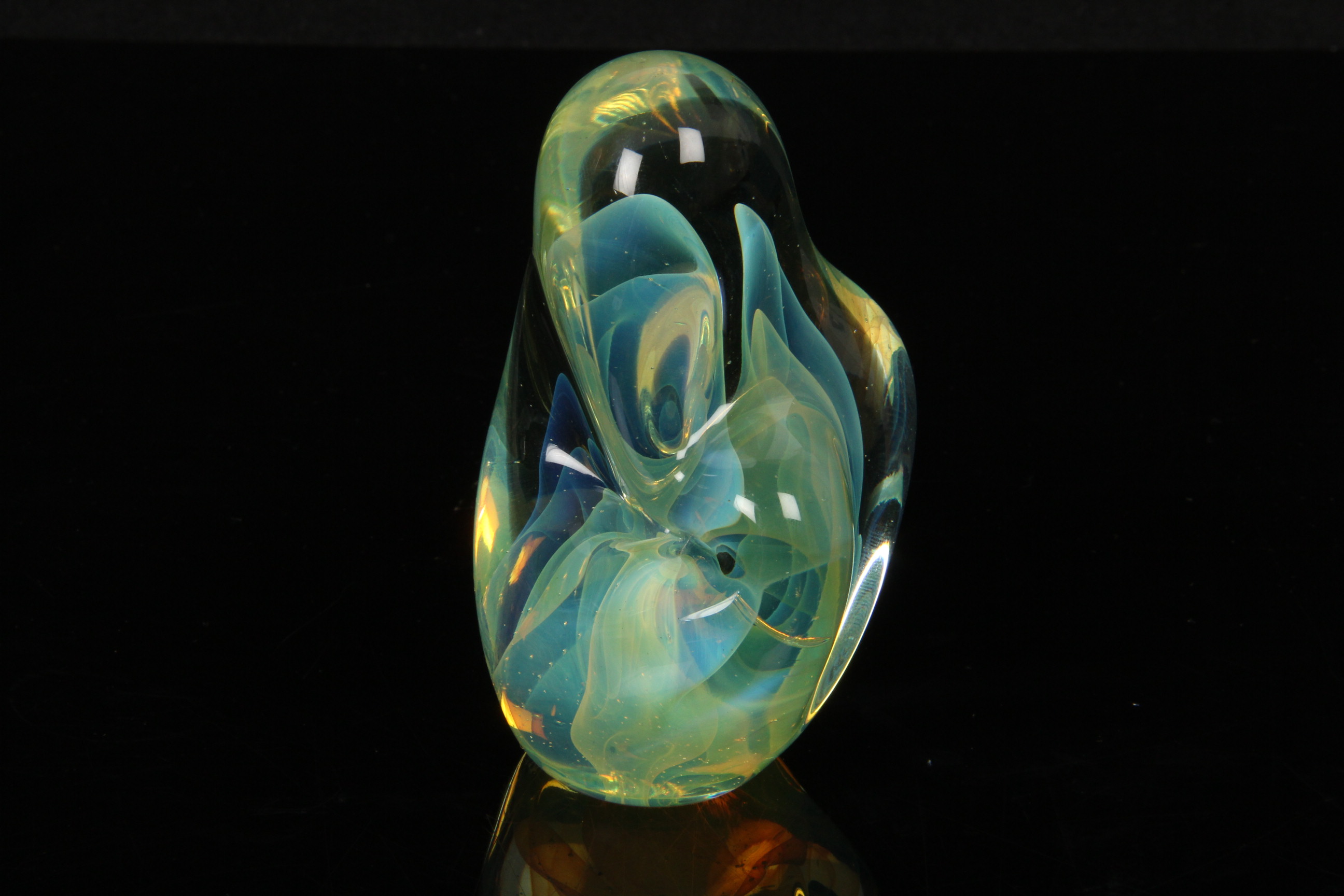 Signed Gilbert C. Johnson Art Glass Paperweight