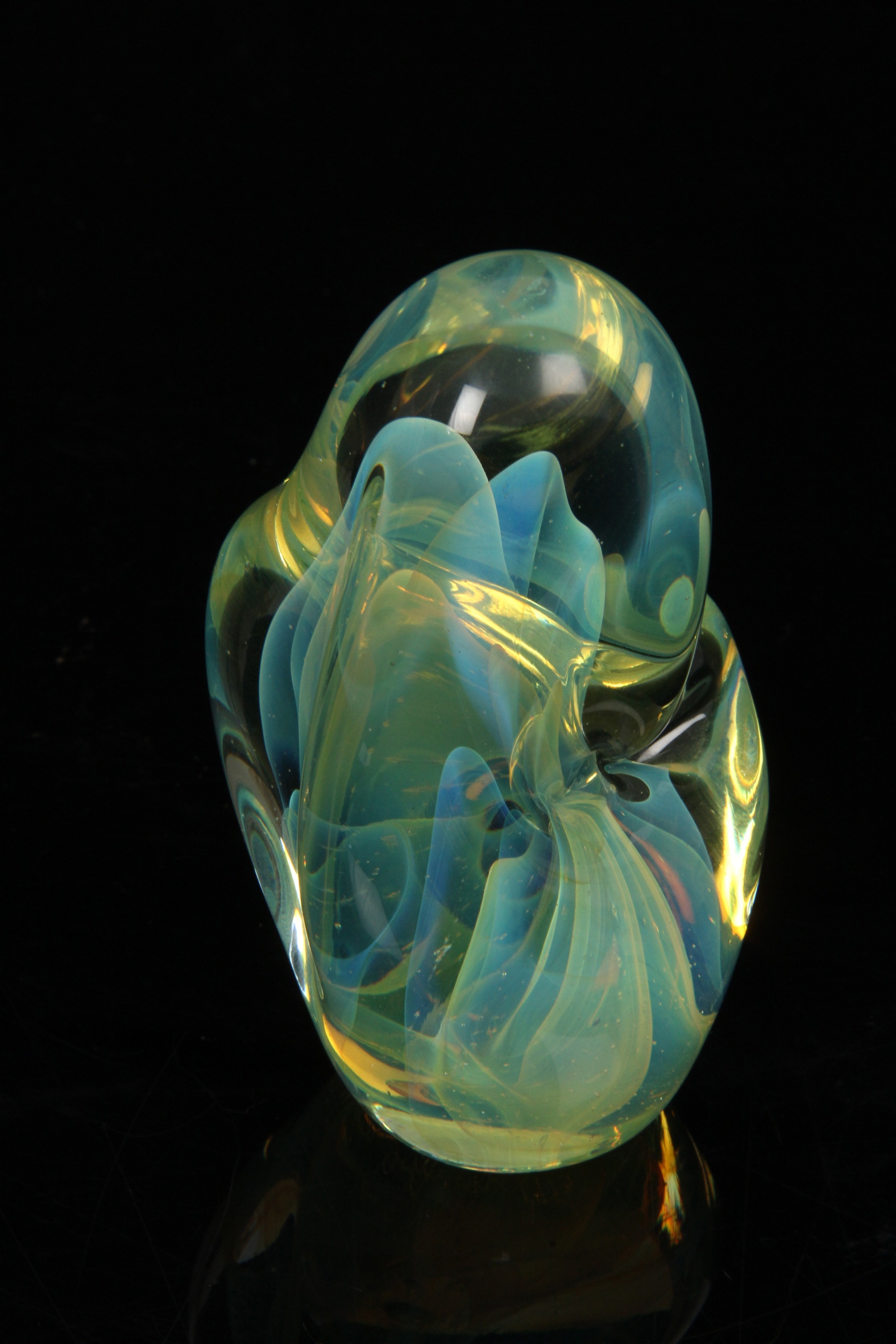 Signed Gilbert C. Johnson Art Glass Paperweight