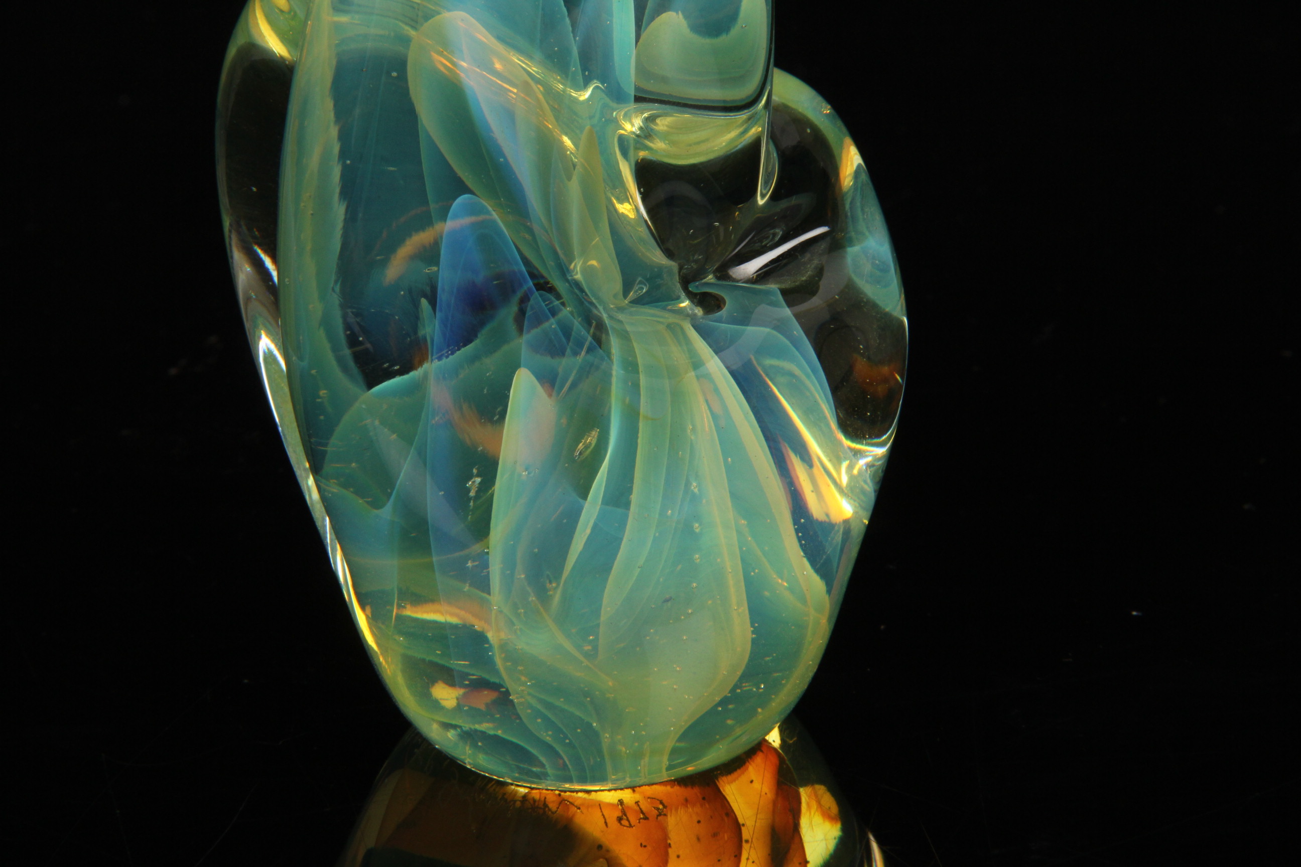 Signed Gilbert C. Johnson Art Glass Paperweight