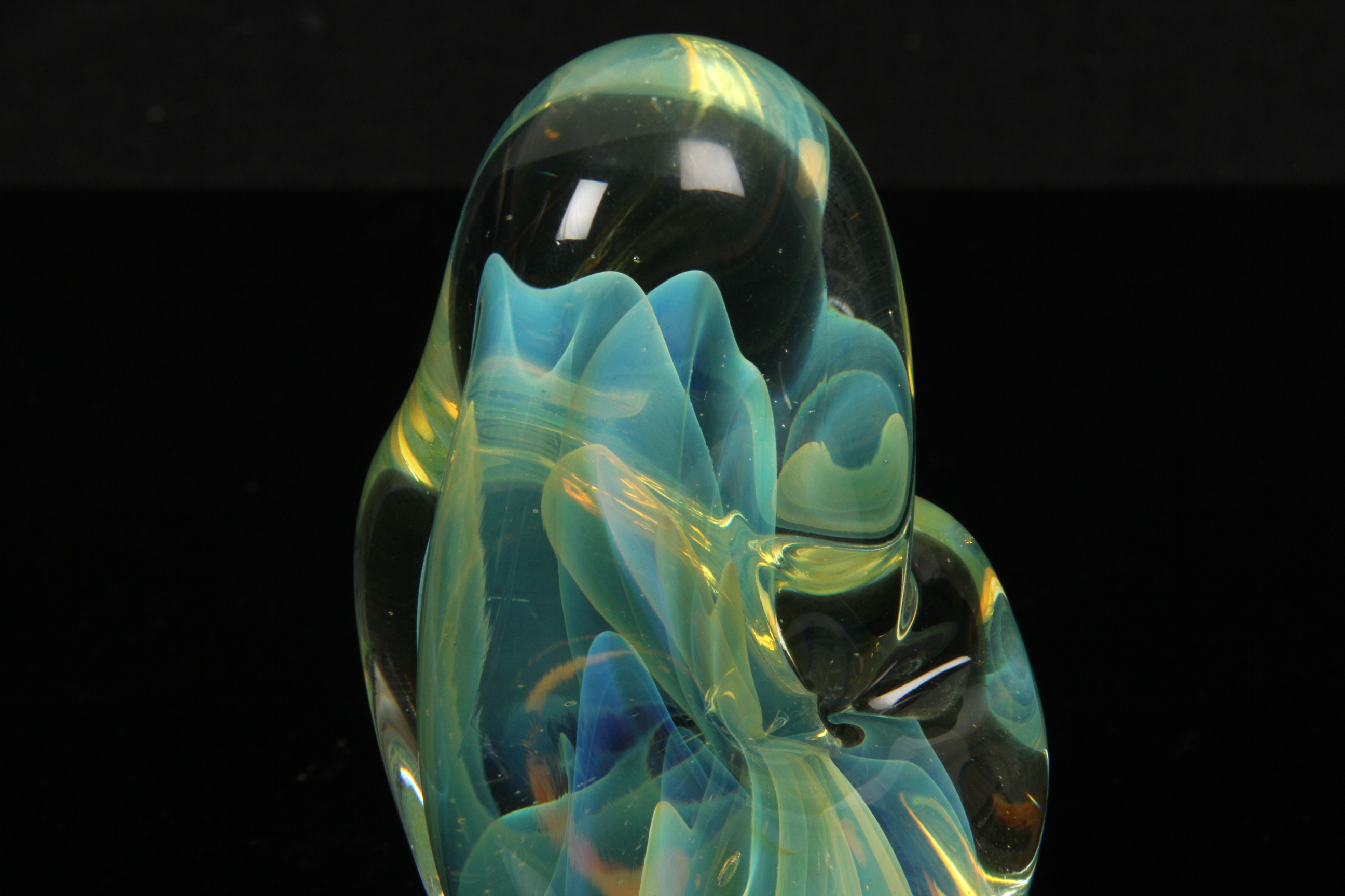 Signed Gilbert C. Johnson Art Glass Paperweight