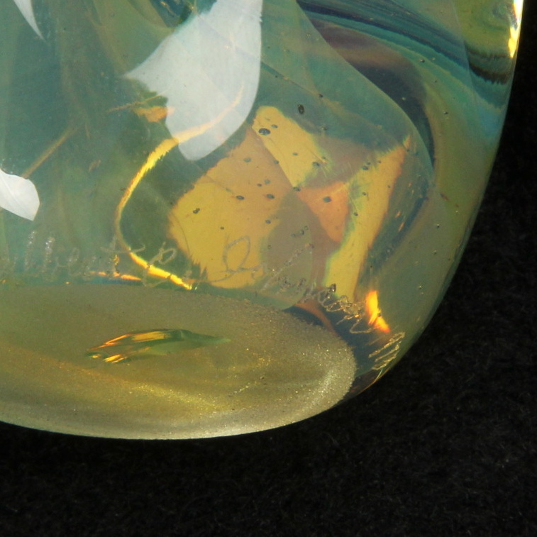 Signed Gilbert C. Johnson Art Glass Paperweight