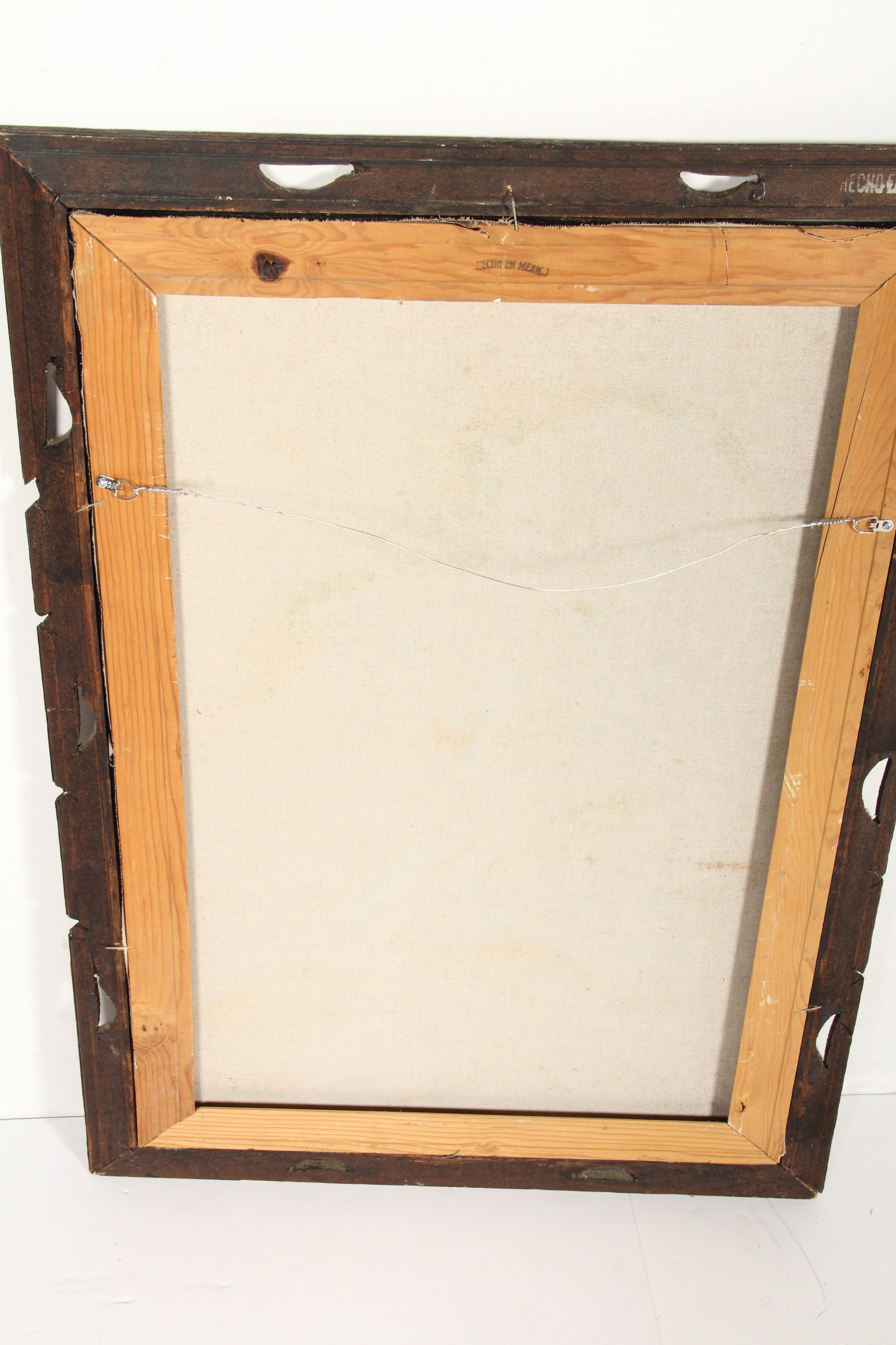 Vintage Signed Black Velvet Painting of Panthers