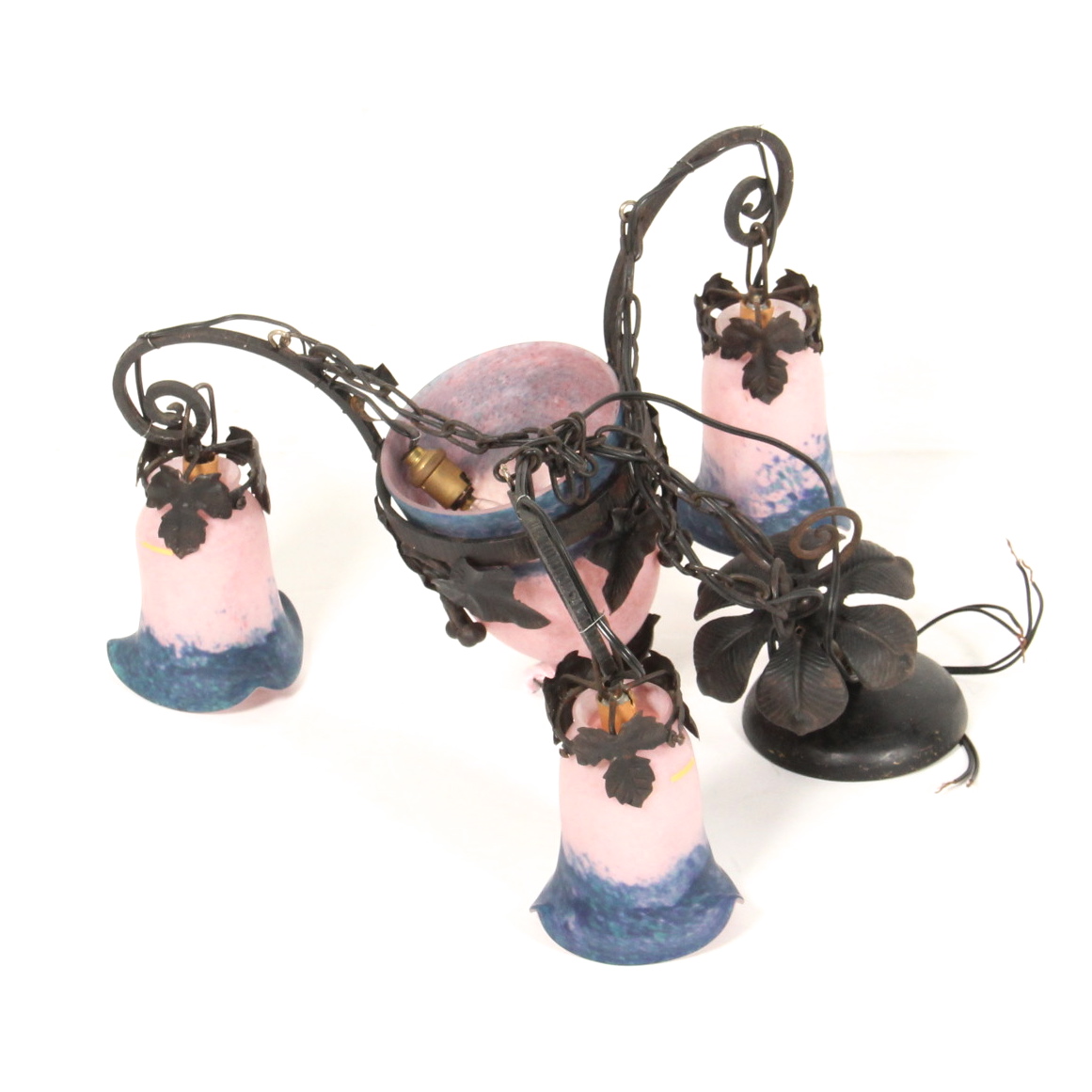 French Art Glass Chandelier by Rossi