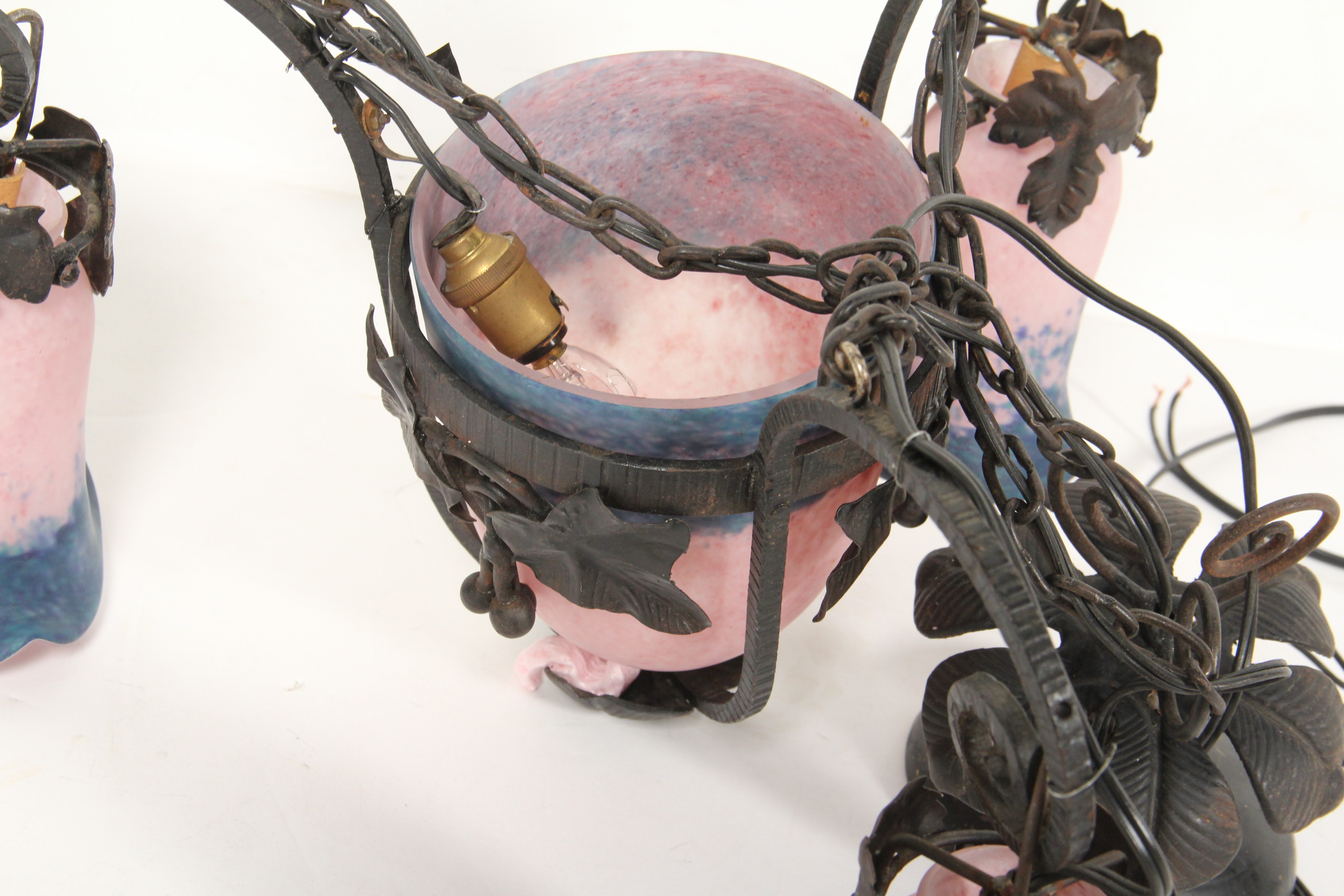 French Art Glass Chandelier by Rossi