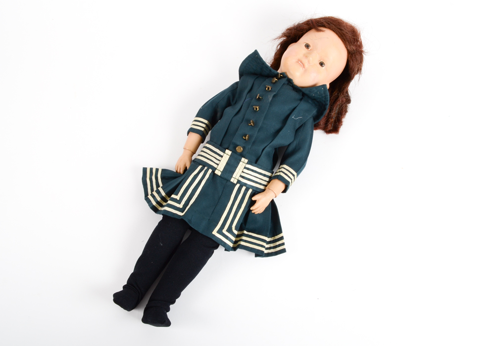 Antique Carved Wood Doll