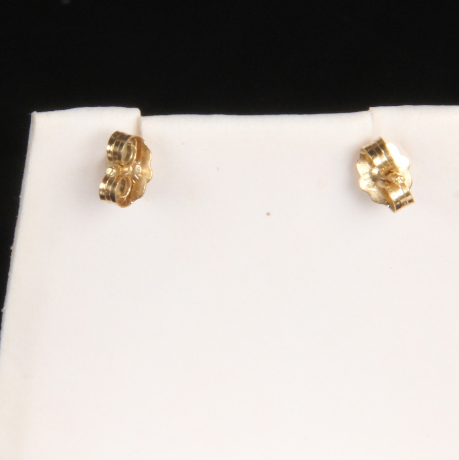 14K Yellow Gold Watermelon Tourmaline Earrings