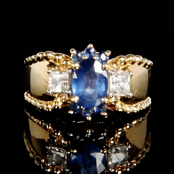 14K Yellow Gold Sapphire Ring