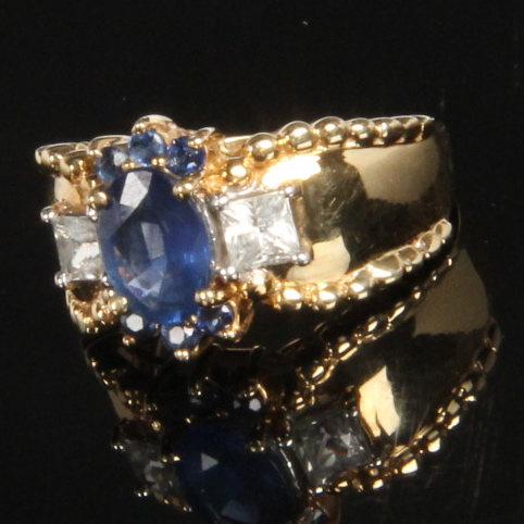 14K Yellow Gold Sapphire Ring