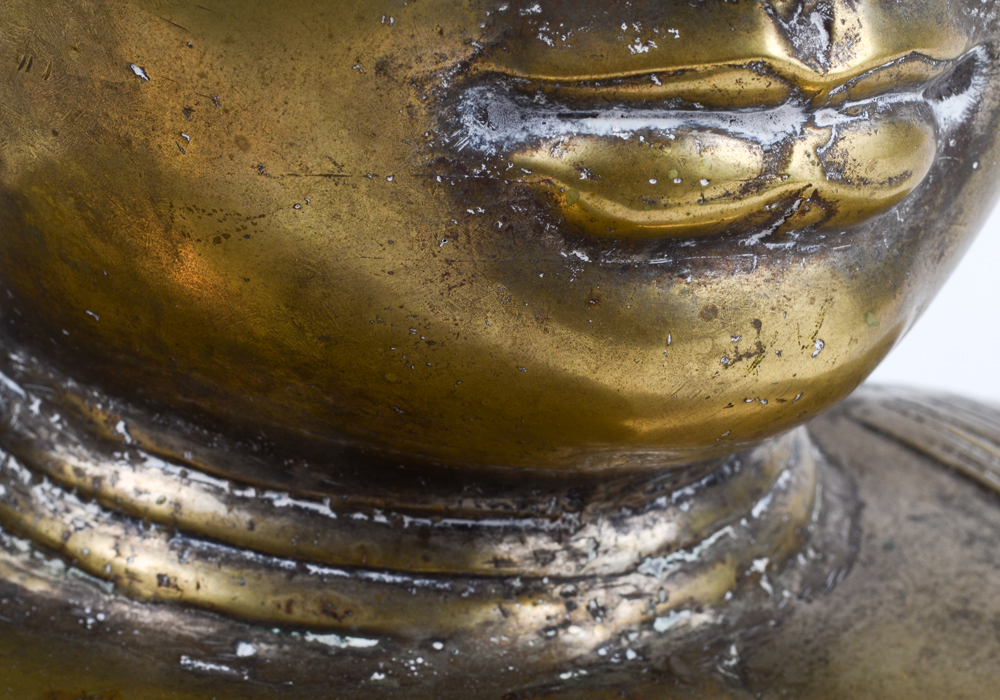 Large Brass Bust Of Buddha