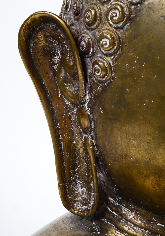 Large Brass Bust Of Buddha