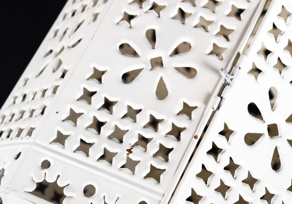 White Lantern Style Hanging Electric Lamp