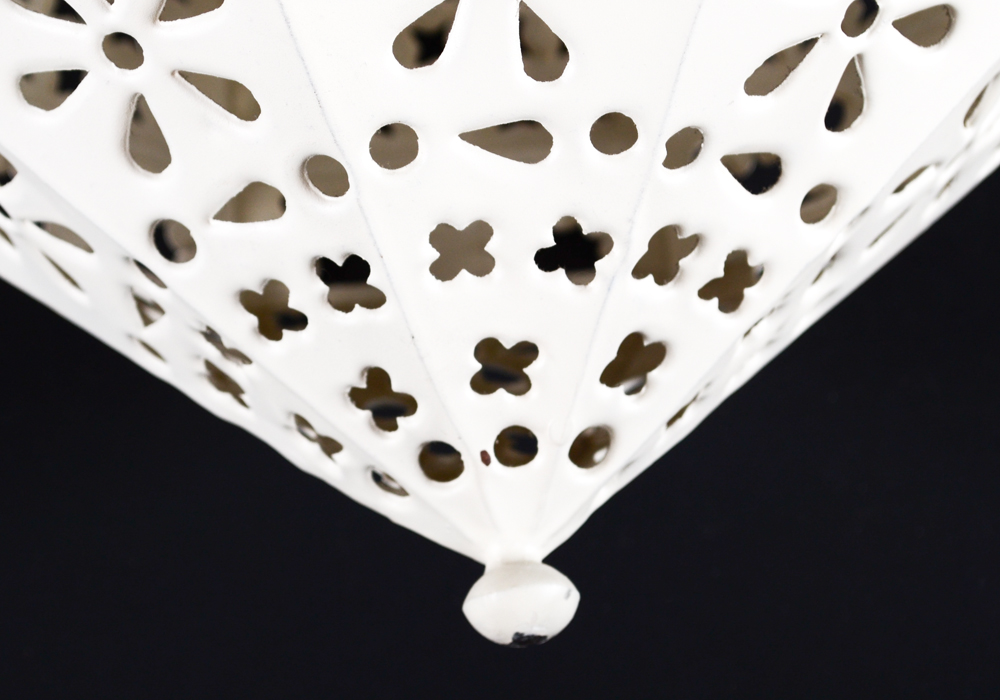 White Lantern Style Hanging Electric Lamp