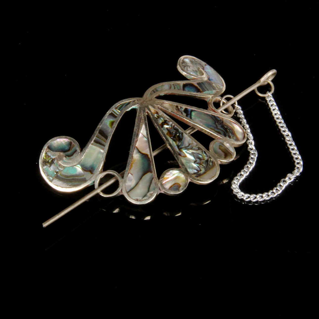 Sterling Silver and Abalone Hair Clip