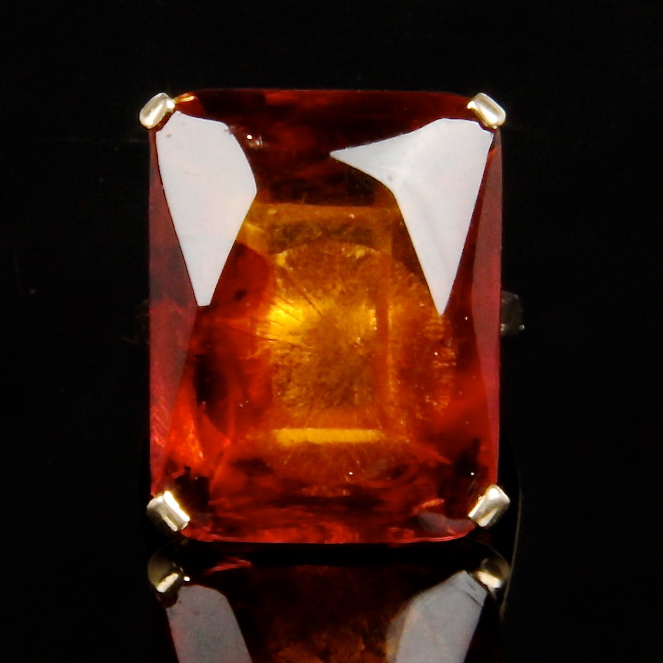 14K Yellow Gold Imitation Amber Ring