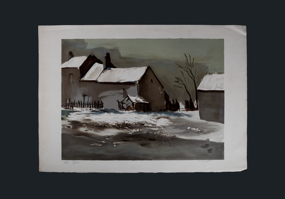 Tamard Signed Artist Proof of Farmhouse In Winter