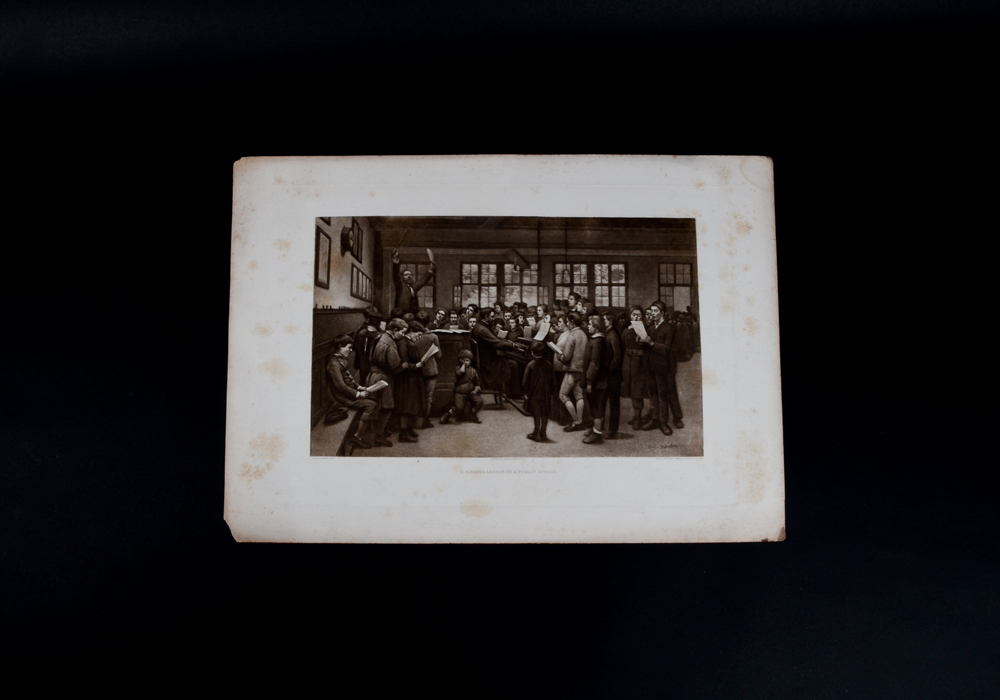 Antique Photogravure of Boys Singing